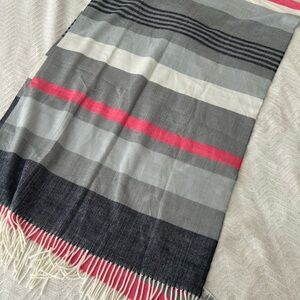 Gap Striped Gray and Pink Scarf